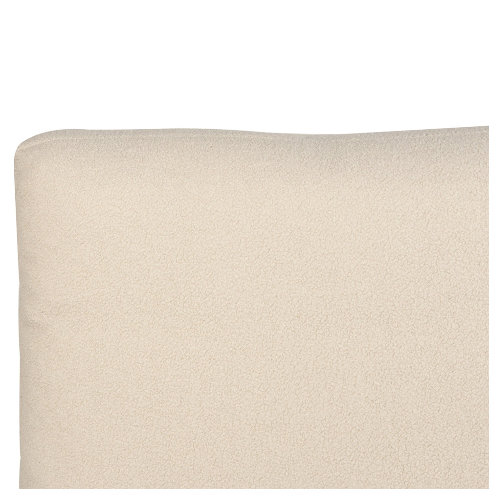 Letto imbottito moderno in bouclè beige 140 x 200 cm con rete a doghe
