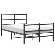 Letto matrimoniale | Letto per adulti | Giroletto con Testiera e Pediera Metallo Nero 120x190 cm
