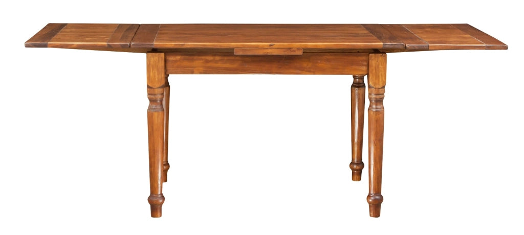 Biscottini Tavolo Country allungabile in legno massello di tiglio finitura noce L120xPR80xH80 cm. Made in Italy