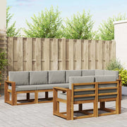 Set di divani da esterno 8 pcs Grigio Naturale e Chiaro