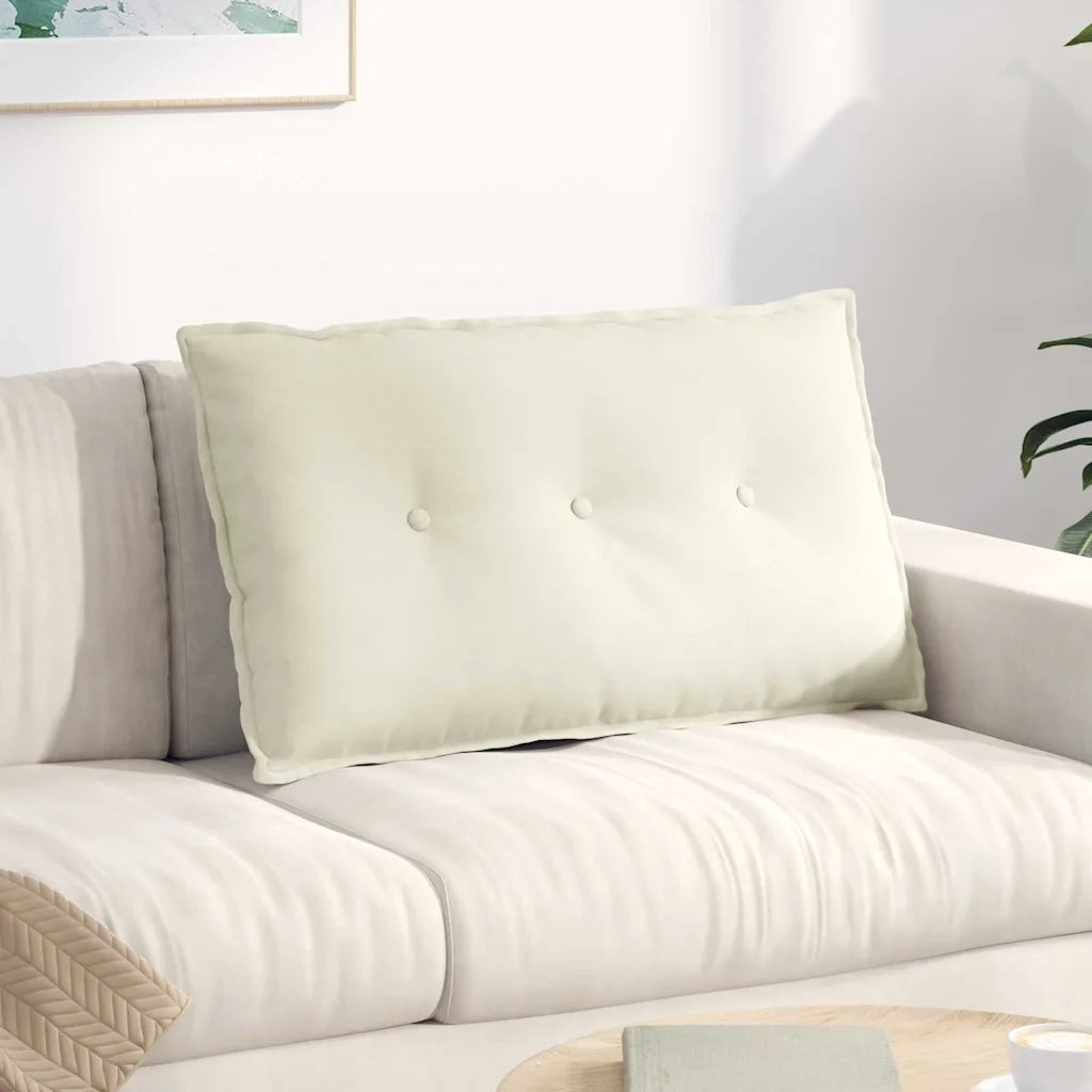 Cuscino per Schiena Crema 80 x 50 cm Tessuto in Cords