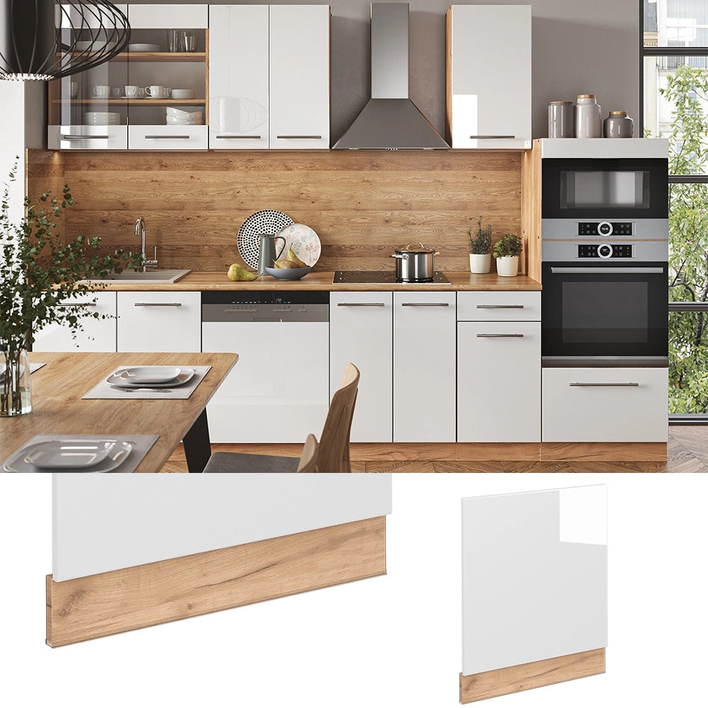 Pannello frontale Fame-Line Bianco lucido/Rovere dorato 60 cm, PL Marmo Vicco