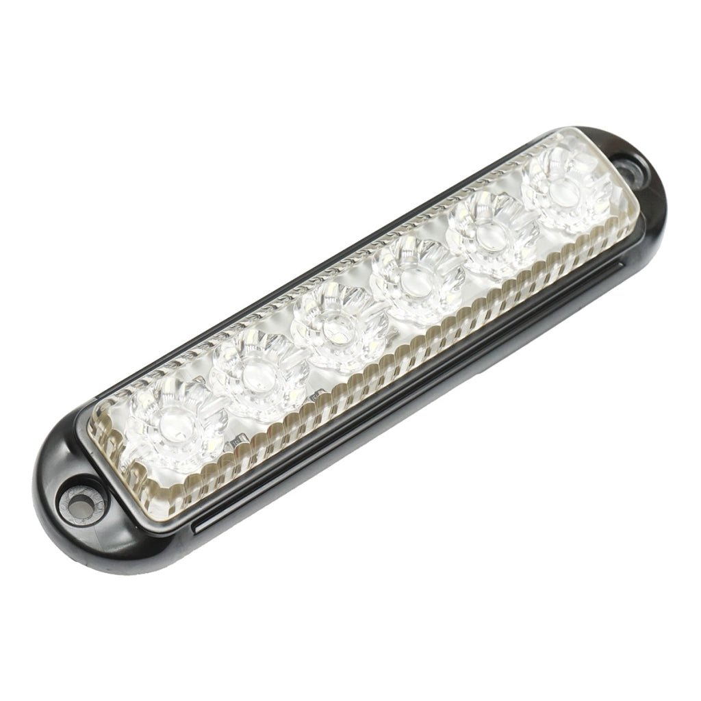 Lampada laterale  LED, bianca, 12V-24V, 155x37 mm, con cornice nera, Breckner Germany