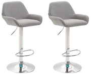 Set 2 Sgabelli Braga in tessuto grigio,cromo