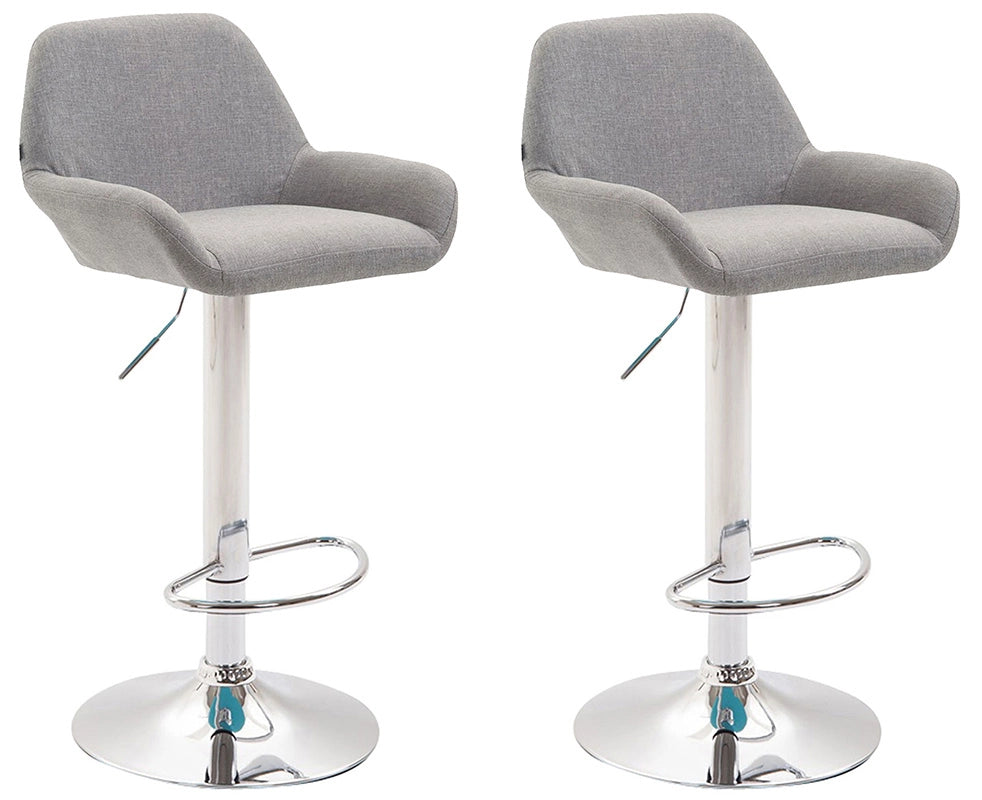 Set 2 Sgabelli Braga in tessuto grigio,cromo