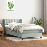 vidaXL Giroletto a Molle con Materasso Grigio Chiaro 80x220 cm Velluto