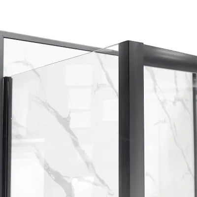Box doccia angolare 80x140 cm scorrevole con profilo nero opaco  Tay