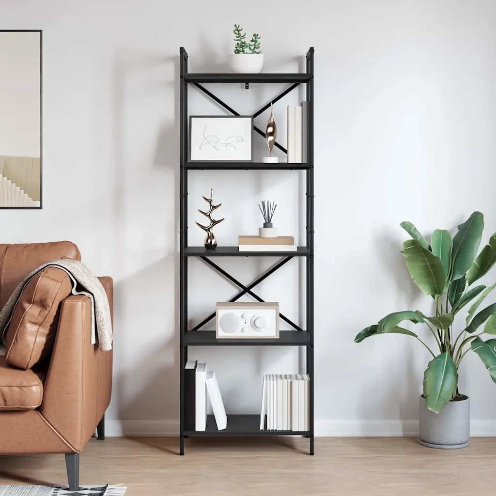 Libreria Rovere Nero 56 x 34 x 171 cm Legno multistrato 883862
