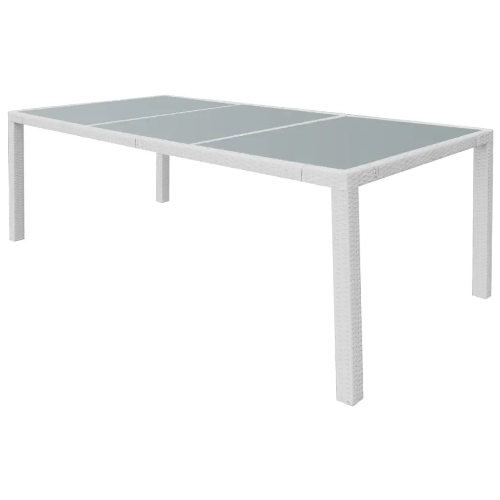 Set da Pranzo da Giardino 9 pz in Polyrattan Bianco Crema 42500