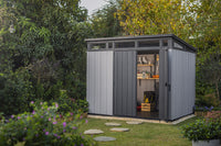 Casetta da Giardino Porta Attrezzi 277x218x226 cmin Duotech Keter Artisan 9x7 Grigia