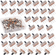 Mini commutatore a scorrimento - 200 pezzi - Ideale per Arduino - Nero - 3 pin 2 posizione - Interruttore a on/off affidabile - Formato compatto