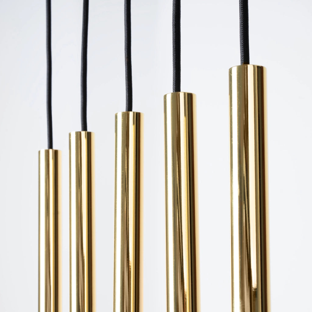 Lampada sospesa tubo VELINO 5 luci oro lucido G9 Pure Lume
