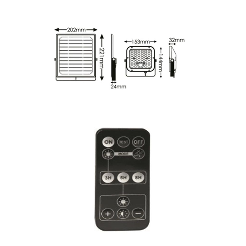 Proiettore Solare Separato Moderno Weston Pc Nero Led Integrato 10W 6000K Ip65