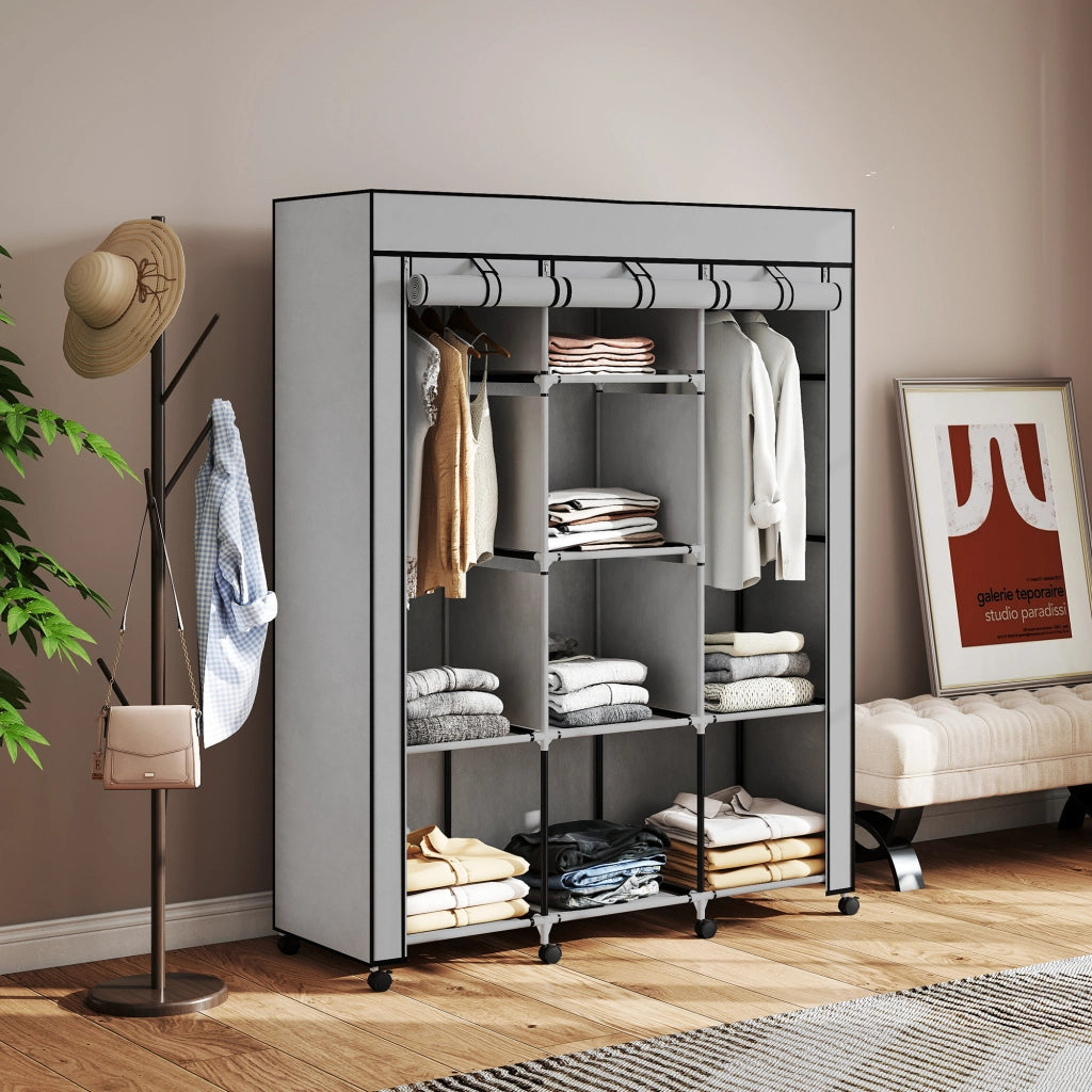 Armadio Guardaroba ¨C zephmum ¨C Grigio 90x51x200