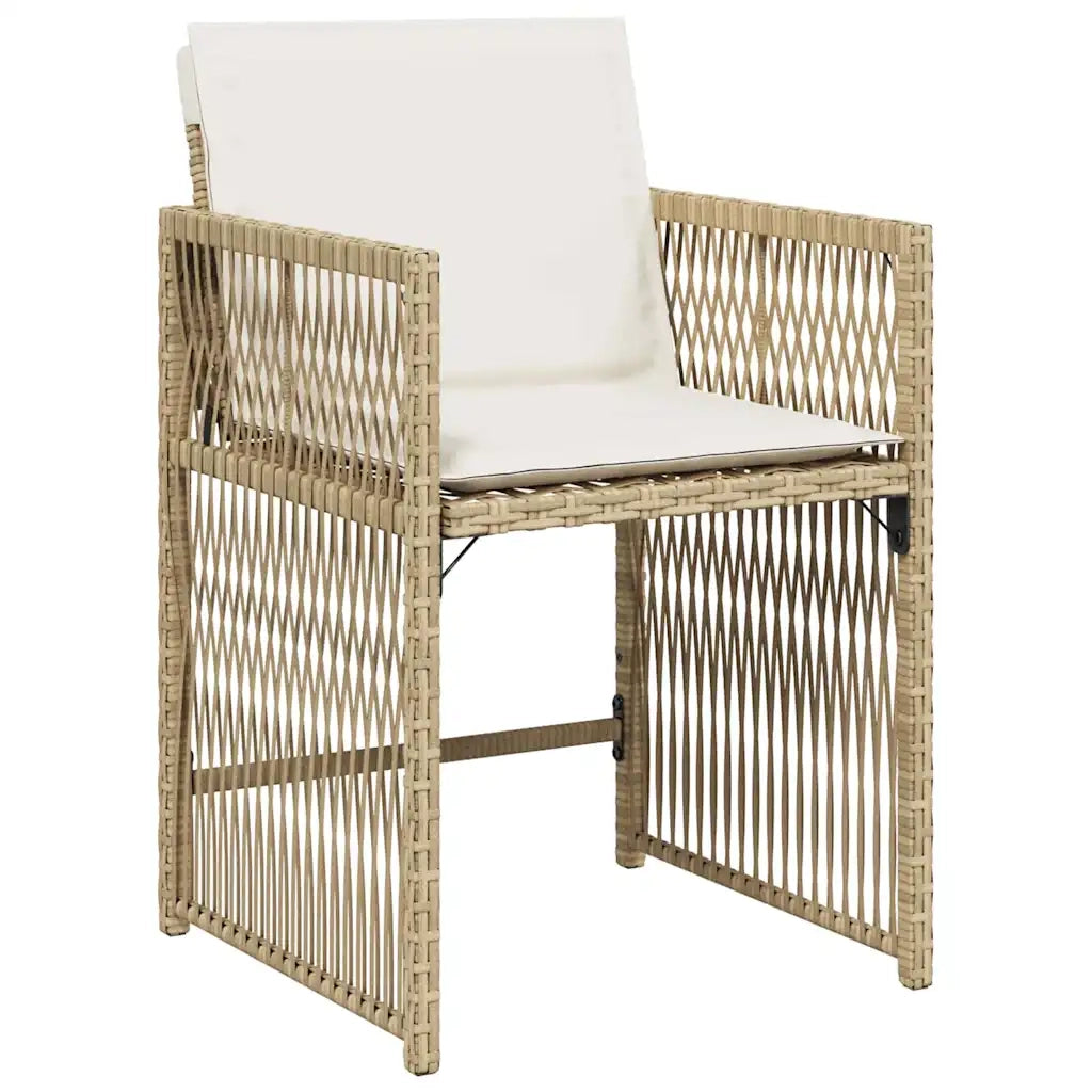 Set da Pranzo per Giardino 5 pcs Beige polyrattan 3380785