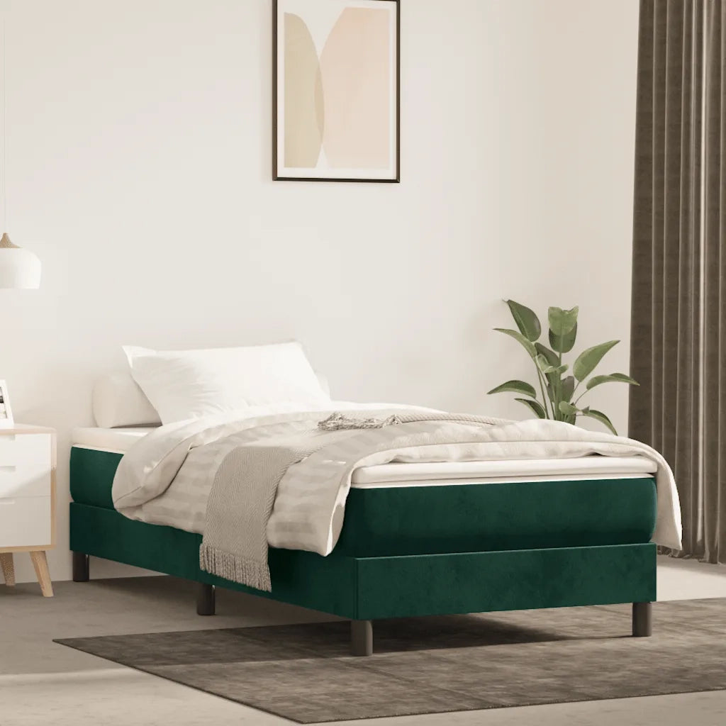Giroletto a Molle con Materasso-Struttura Letto Verde Scuro 80x200 cm Velluto 582407