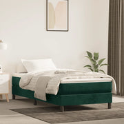 Giroletto a Molle con Materasso-Struttura Letto Verde Scuro 80x200 cm Velluto 582407