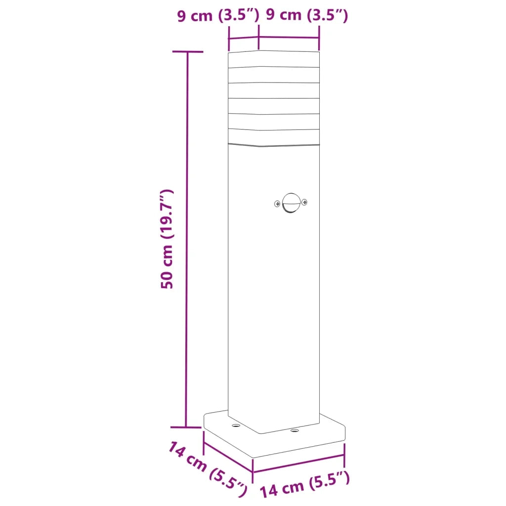 Lampada da Terra per Esterni con Sensore Nera 50cm in Alluminio CFW1827568