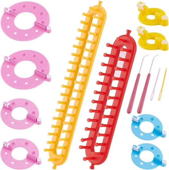 Kit per iniziare a fare un maglia a forma rettangolare con telaio per maglia a forma di retino per principianti - Scialle - Maglia - Coperte - Foro: 4mm