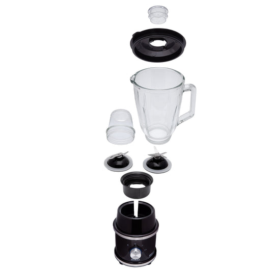 SOGO Frullatore in Vetro 1.5L 1300W con Lama in Acciaio Inox e Funzione Tritaghiaccio