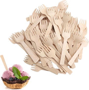 Set di forchette in legno da un tempo per 300 pezzi - 10 cm - Utensili da picnic e da campeggio