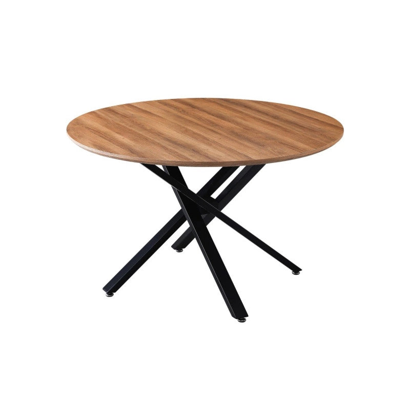 Tavolo Rotondo Jasper ø120x75cm Top Noce + Gambe Nere