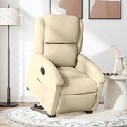 Poltrona Alzapersona Reclinabile Elettrica Crema in Tessuto 3204197