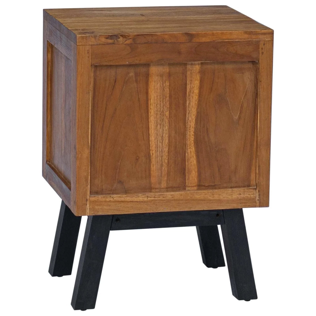 Comodino-Tavolino da notte Naturale 40 x 35 x 55 cm Legno di teak solido