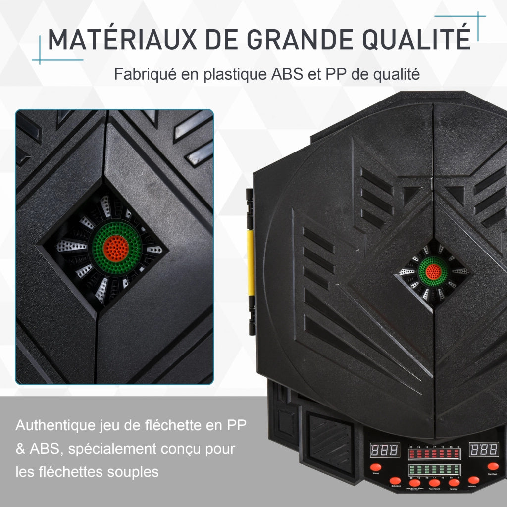 Bersaglio freccette elettronico ¨C Minimal ¨C 27 giochi, 8 giocatori, LED, altoparlante, nero