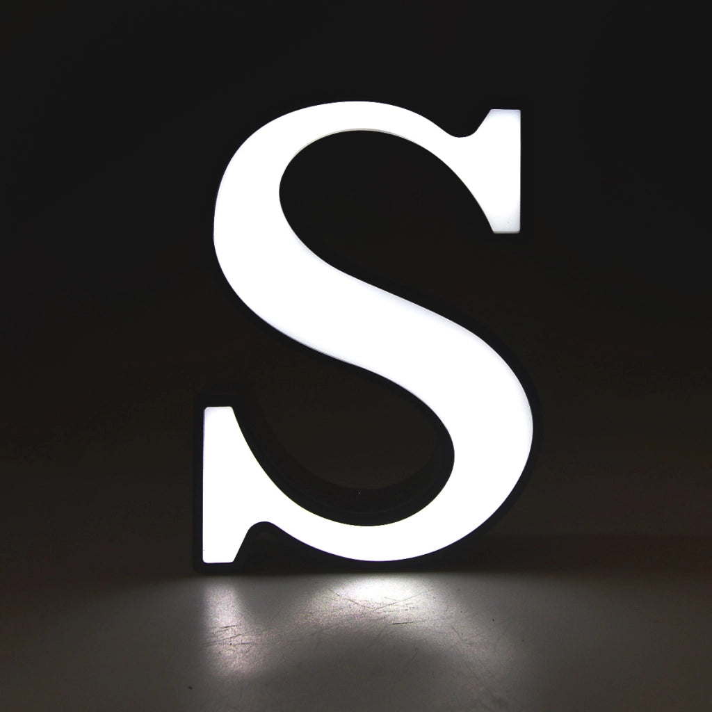 DECORAZIONE LUMINOSA LED A BATTERIA LETTERA S - IDEALE PER EVENTI COMPLEANNI E DECORAZIONI PER LA CASA