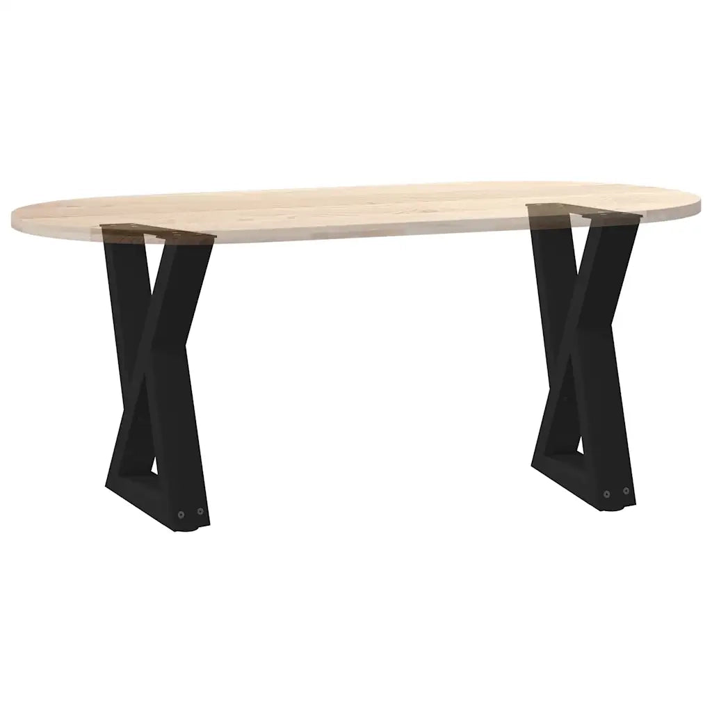 Gambe per Tavolino da Caff¨¨ 2 pz-Set di 2 Gamba per Tavolo Nere 38x(42-43,3) cm Acciaio