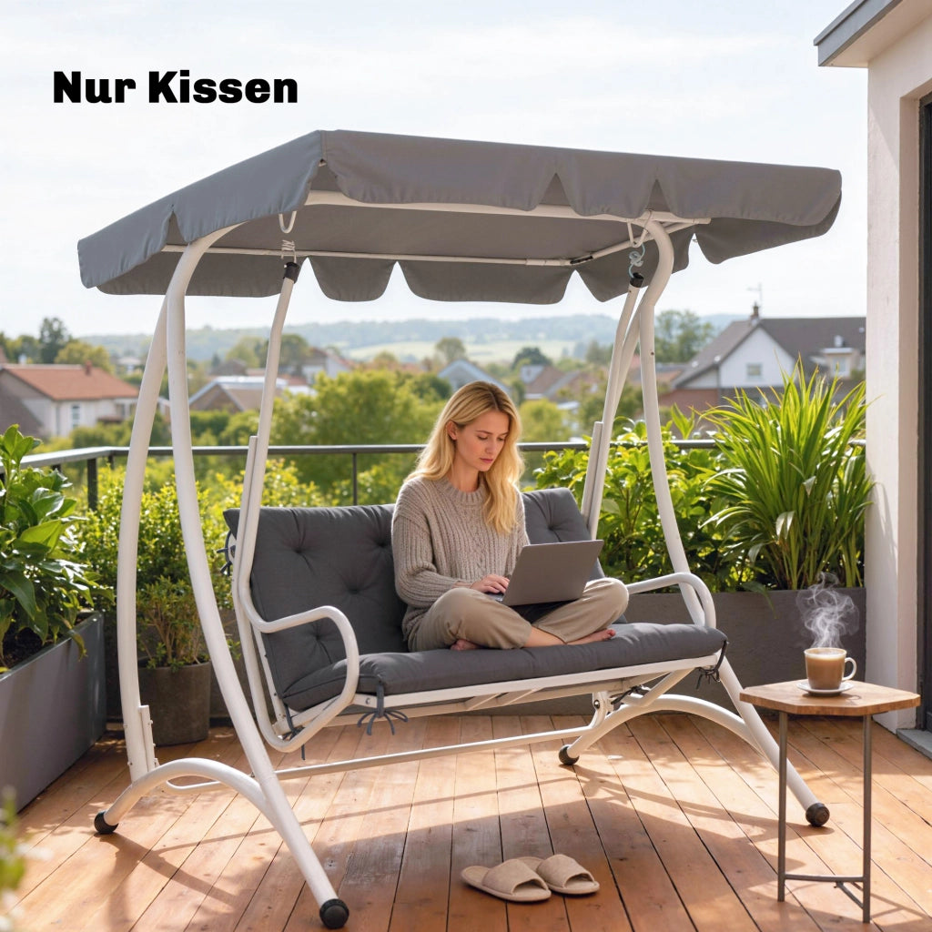 Cuscino per panca Cushion per sedili idrorepellente Cuscino Schienale 100 x 98 x 8 cm Panca da giardino grigio scuro Hollywood Swing
