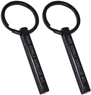 Sostegno per chiavi 2 pezzi - Sostegno per chiavi personalizzato - Sostegno per chiave dell'auto - Nero - Acciaio inossidabile - 5 x 6 cm