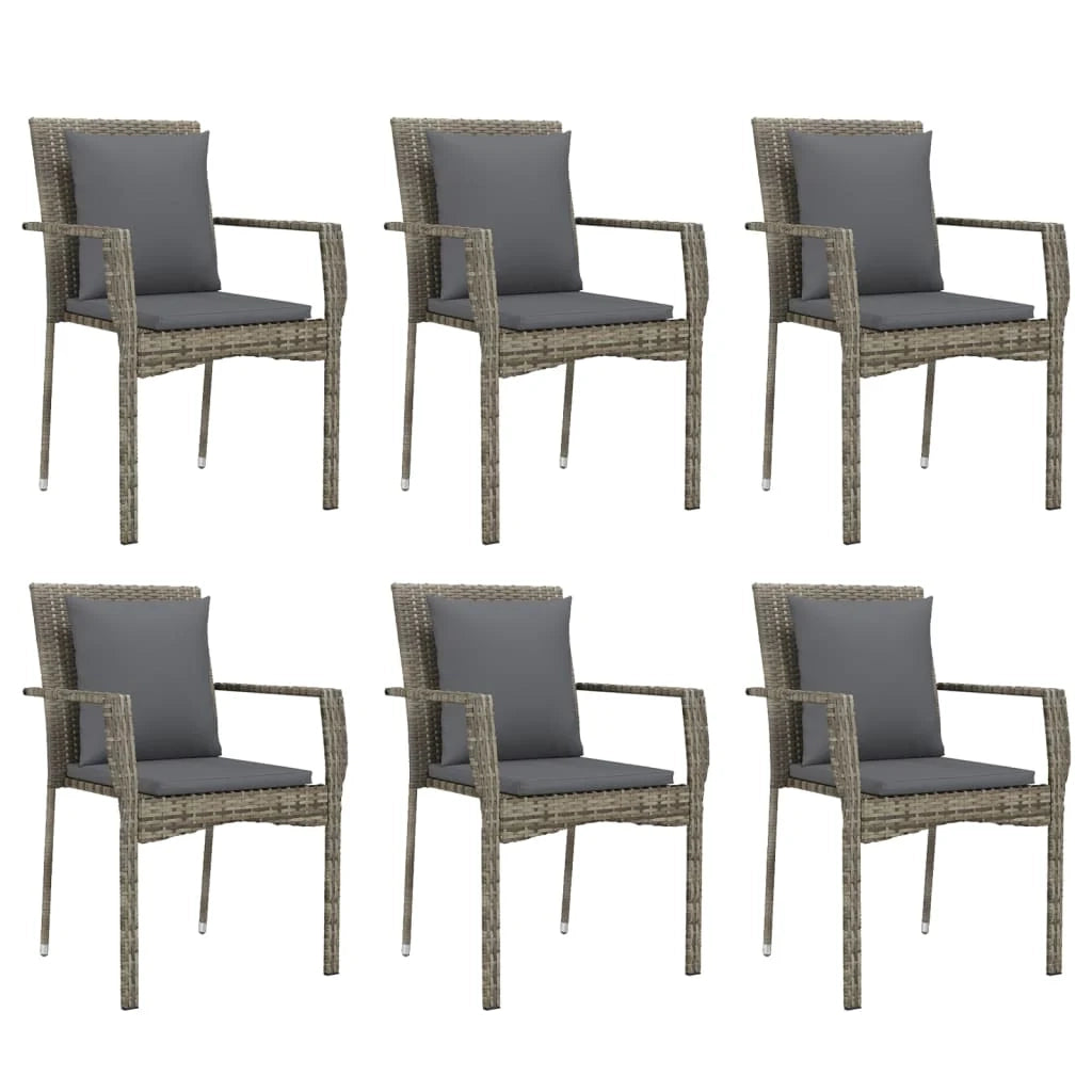 Set da pranzo da giardino in rattan grigio da 7 pezzi e cuscini 02_0014901