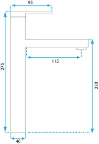 Rubinetto Da Bagno Rea Pixel Black High