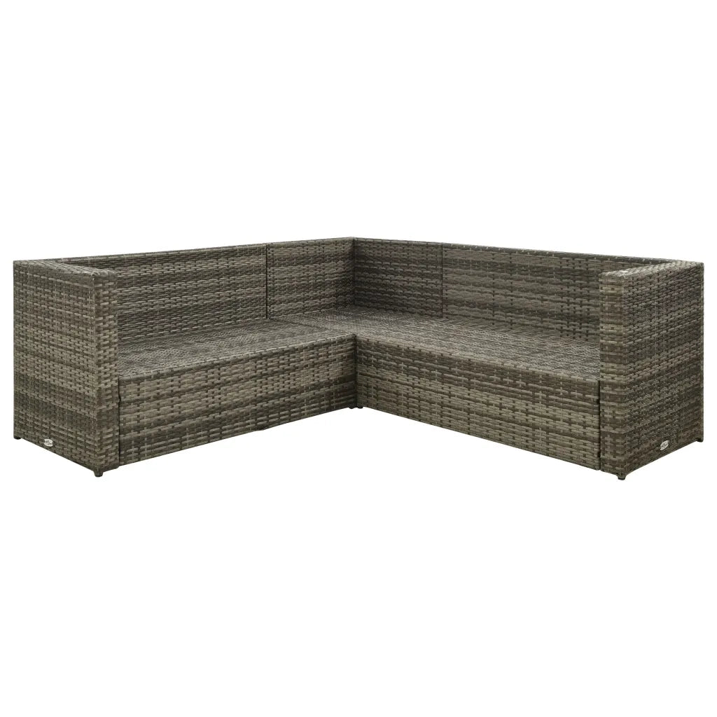 Set Divani da Giardino 4 pz con Cuscini in Polyrattan Grigio cod mxl 37767