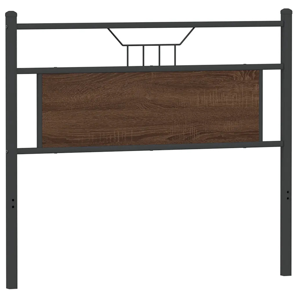 Testiera Rovere Marrone 107 cm in Legno Multistrato e Acciaio