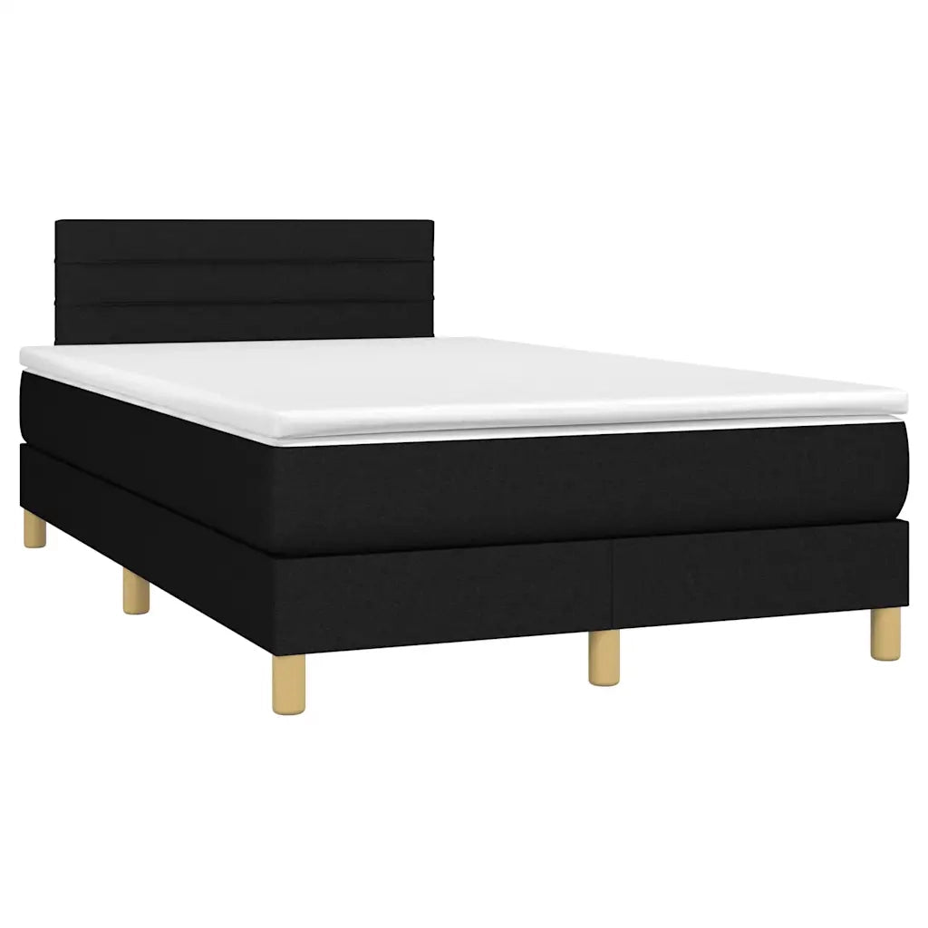 Letto a Molle con Materasso e LED Nero 120x190 cm in Tessuto 3270097