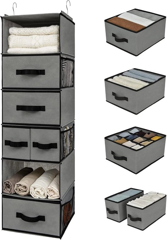 Organizzatore appeso - Sostenibile e spazievenditore - 1 pezzo - Tessuto non tessuto - 31 x 35 x 118,4 cm