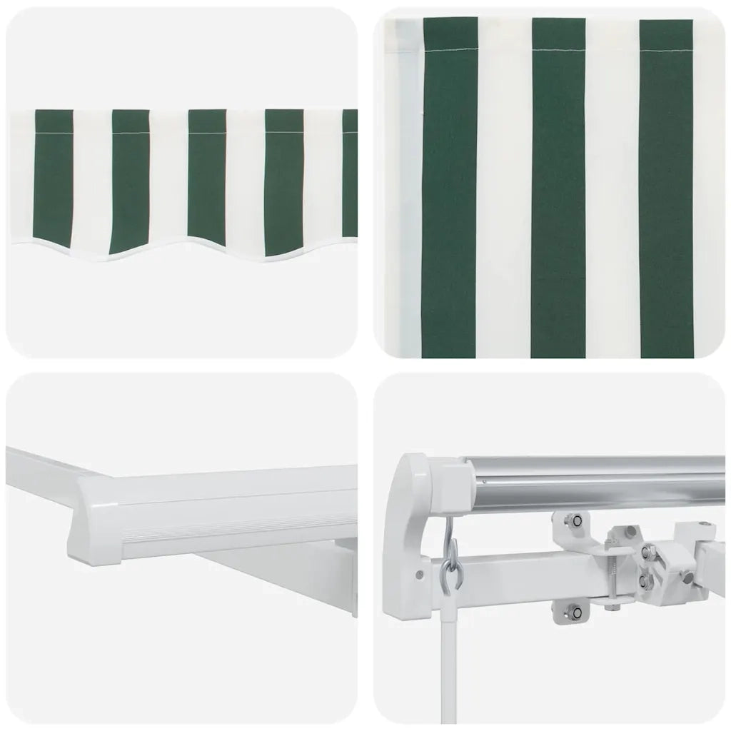 vidaXL Tenda Retrattile Verde e Bianco 250 x 200 cm