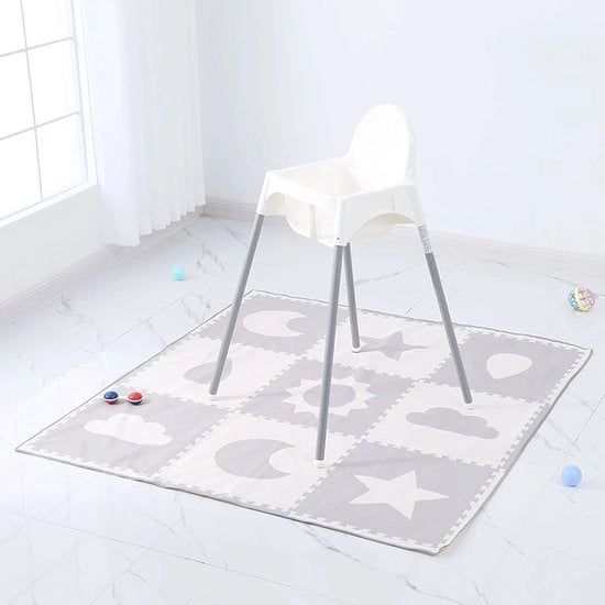 Mat di protezione per sotto il seggiolino per bambini, protezione per pavimento acqua e antiscivolo, panno per seggiolino lavabile, tappeto per pavimento riciclabile e tovaglia per tavola da baby - Piastra quadrata di protezione - 130*130cm