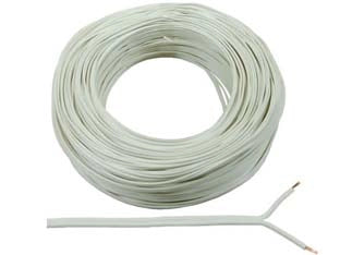 CAVO ELETTRICO BIPOLARE PIATTINA COSTA STRETTA BIANCO- - 2x mmq.0,50 colore bianco - 100 mt