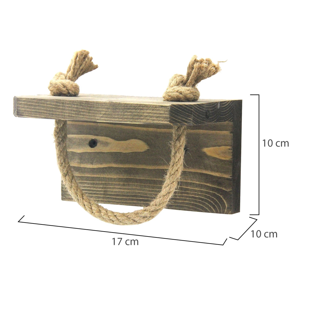 Gattico, Mensola un Ripiano, 17x10x10h cm Marrone Naturale