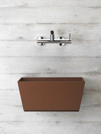 Fontana a Parete da Giardino con Miscelatore e Vasca Belfer 42/PRQM Ruggine