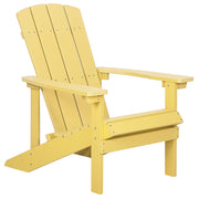 Sedia da giardino in plastica gialla in legno resistente agli agenti atmosferici in stile moderno
