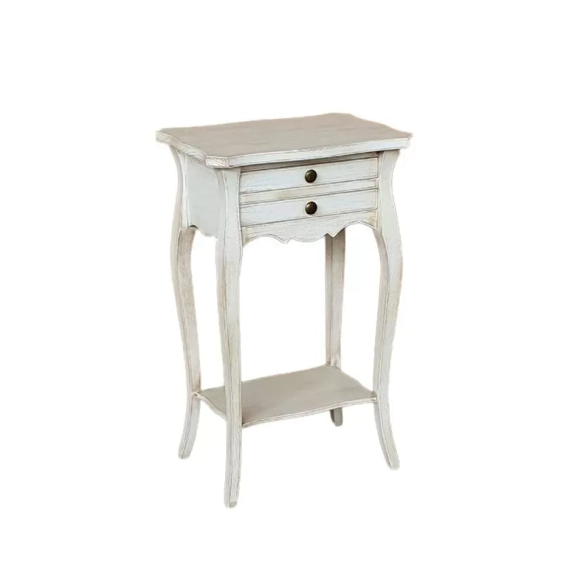 Comodino porta telefono legno shabby bianco anticato 45x35x70 - Mobili 2G