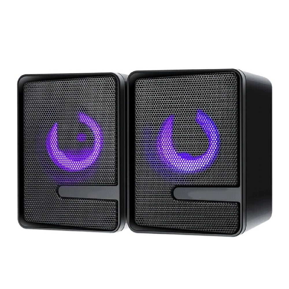 Trade Shop - Set Altoparlanti Speaker Per Bassi Con Illuminazione A Colori Rgb Per Pc Q-t126 -