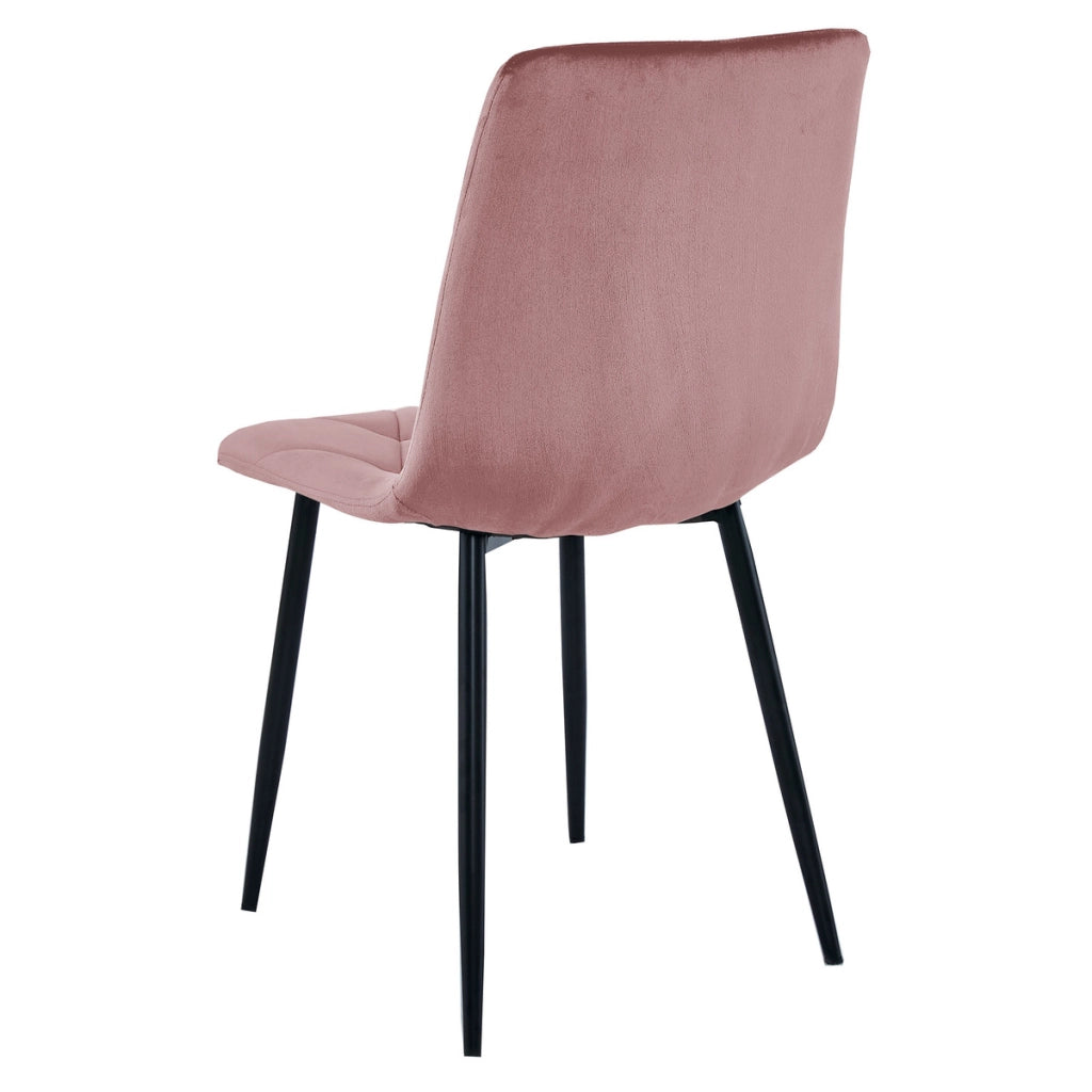 Set di 2 sedie Libra in velluto rosa antico e metallo nero