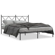 Giroletto con Testiera-Struttura letto con testiera in Metallo Nero 160x200 cm 537569