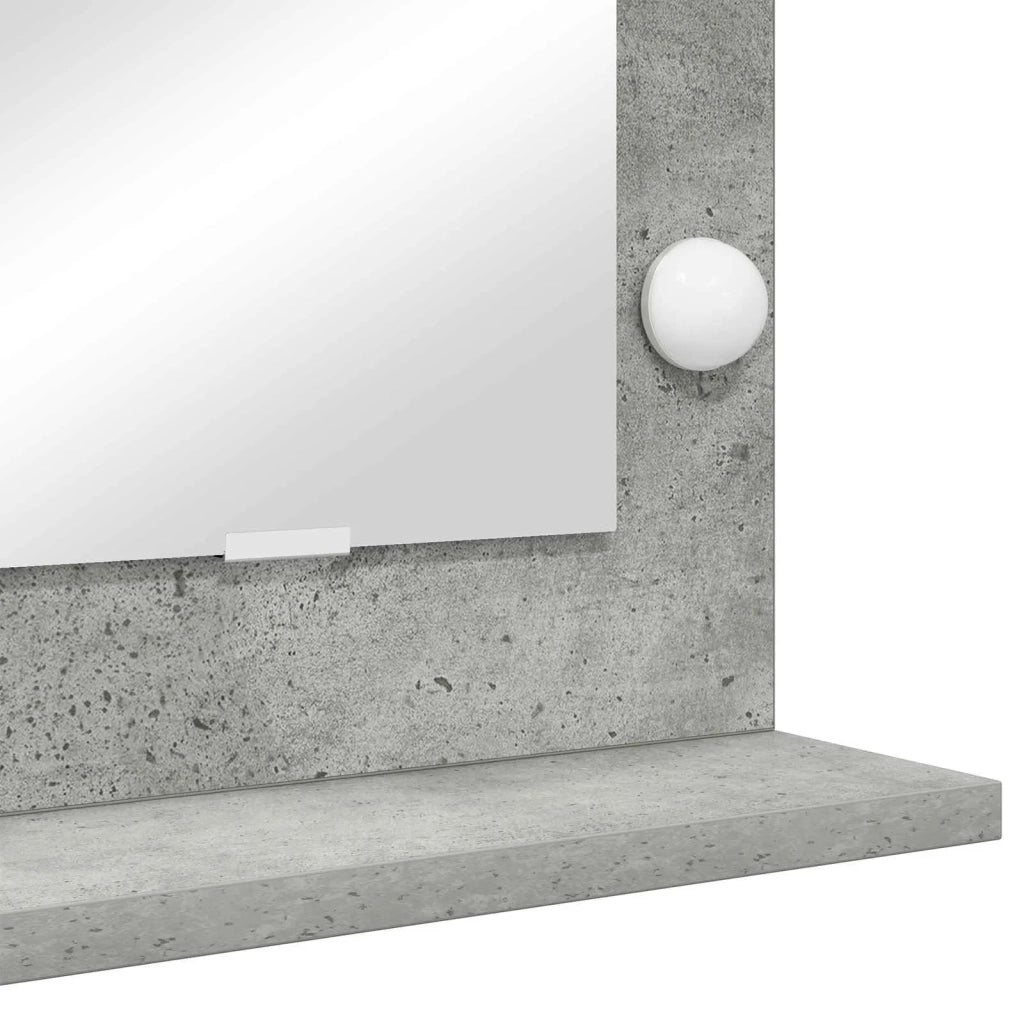 Specchio da Vanità Rettangolare Grigio cemento 60 x 55 x 18 cm 868288